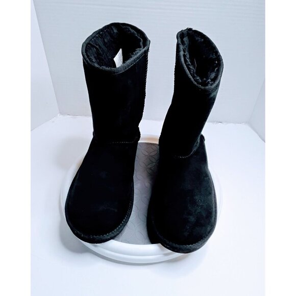 Koolaburra By UGG Womens Black Suede Ankle Boots With Faux Fur Lining Size 10 US - Picture 1 of 7